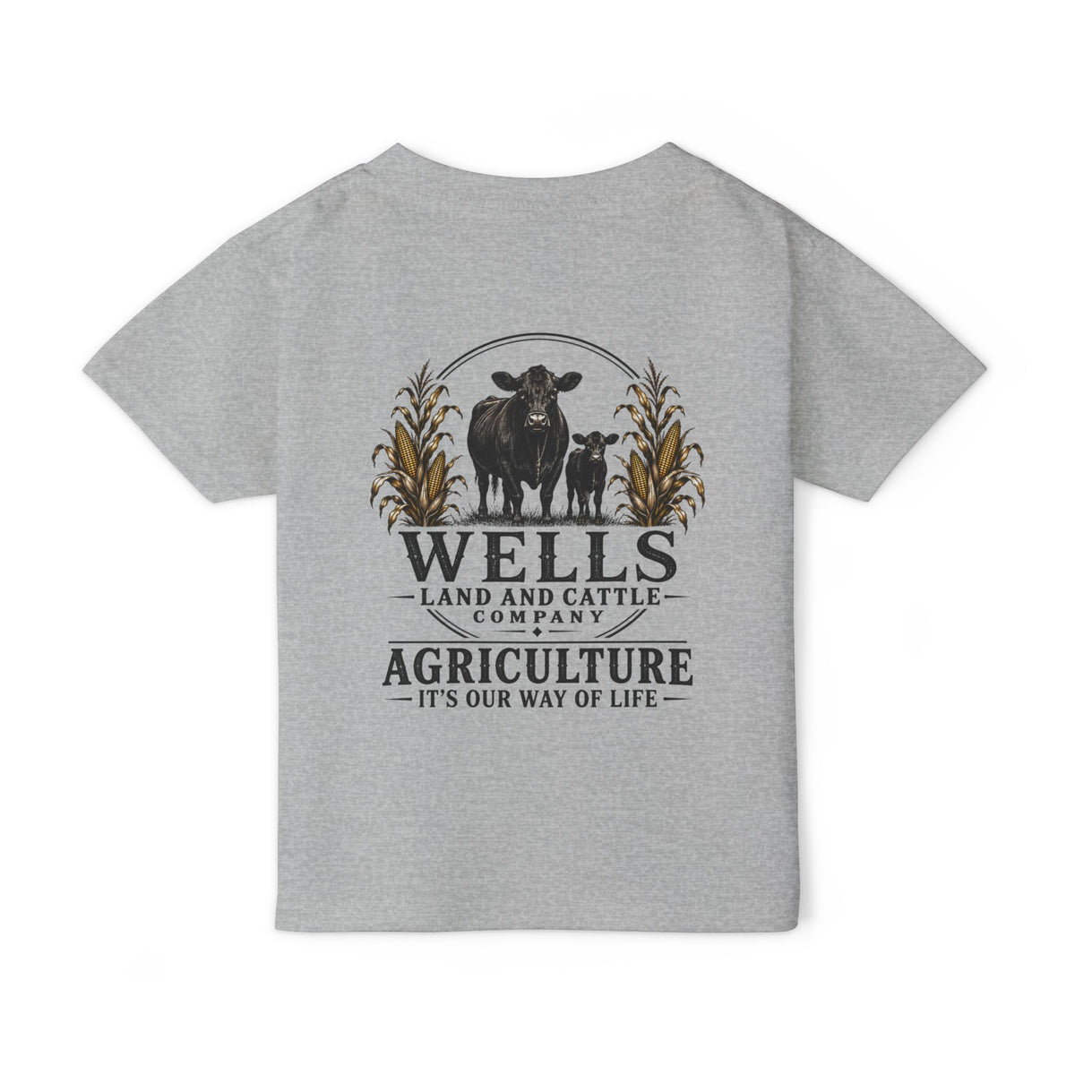 Toddler T-Shirt — 'Wells Family Farm' Agriculture Logo: "Agriculture It's Our Way of Life"