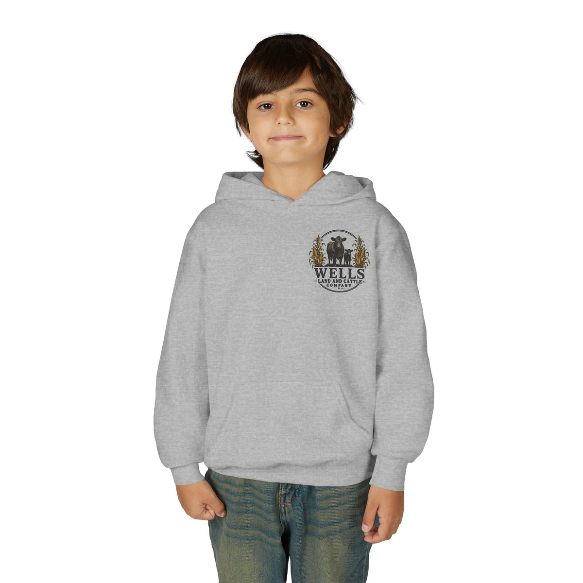 Youth Hoodie — Wells Land & Cattle Agriculture Graphic