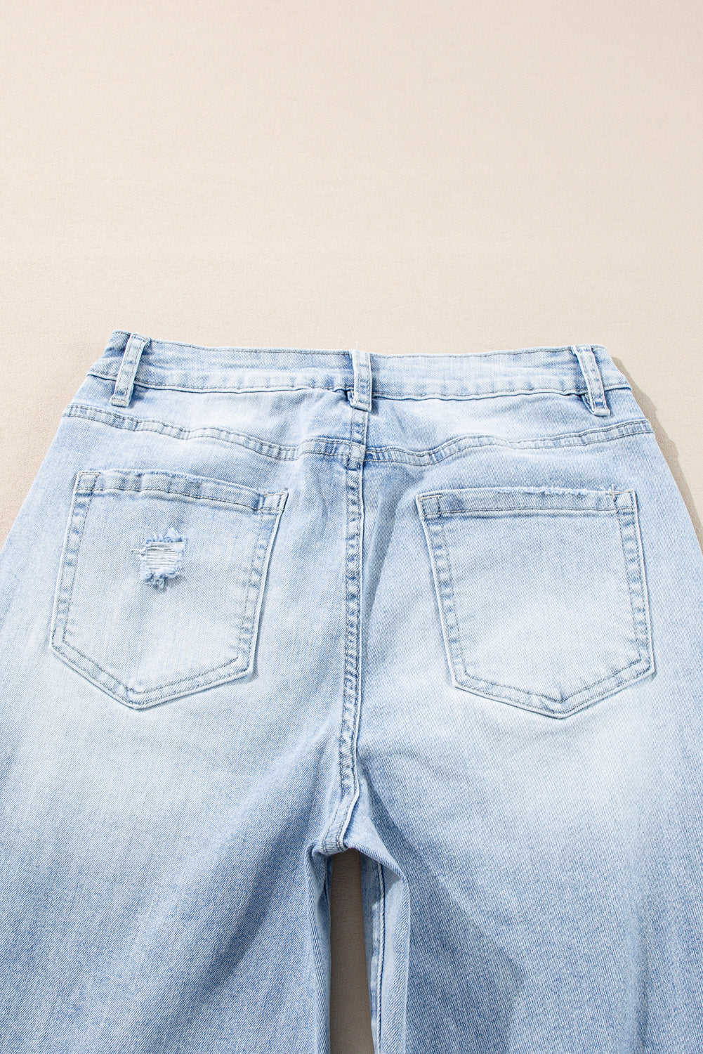 Beau Blue Light Wash Distressed Straight Jeans